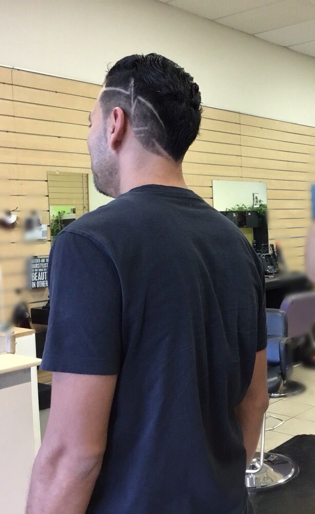 men's haircut with fades and lines