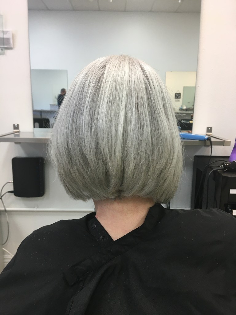 short silver hair